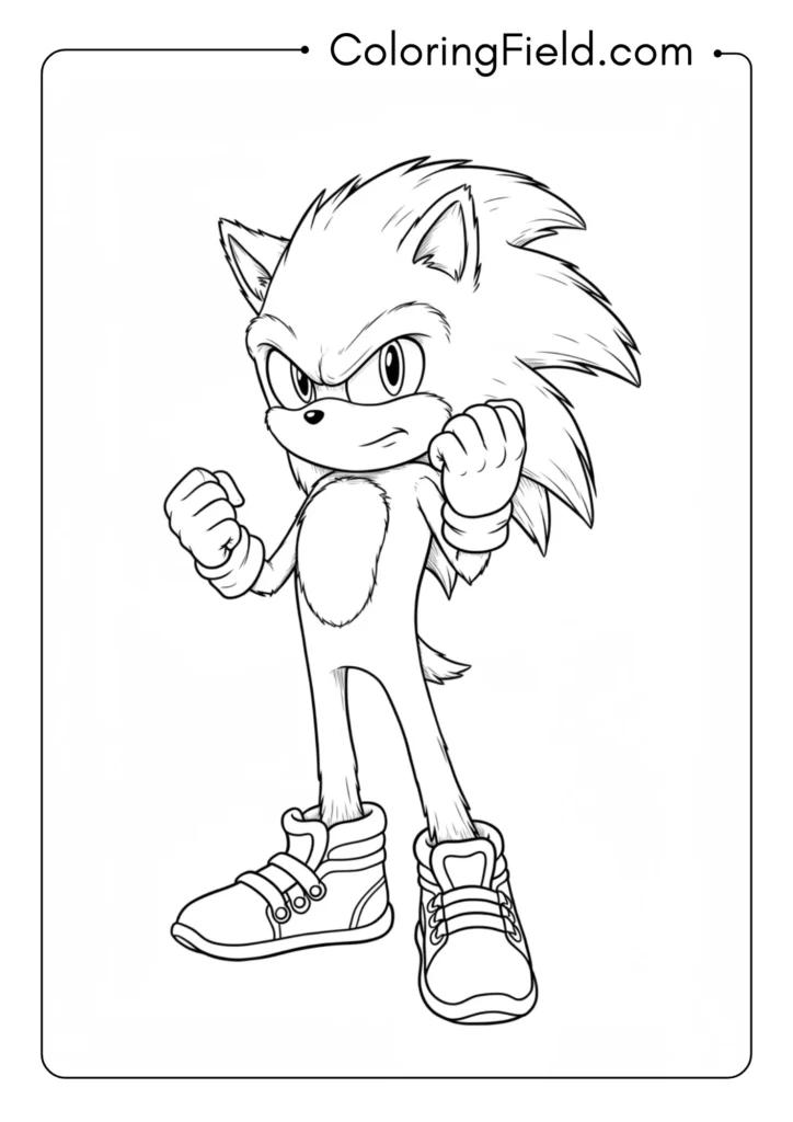 Movie design Sonic with detailed fur texture, modern style