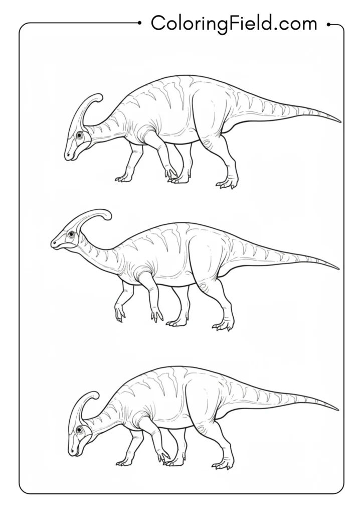 Parasaurolophus with its magnificent backward-sweeping head