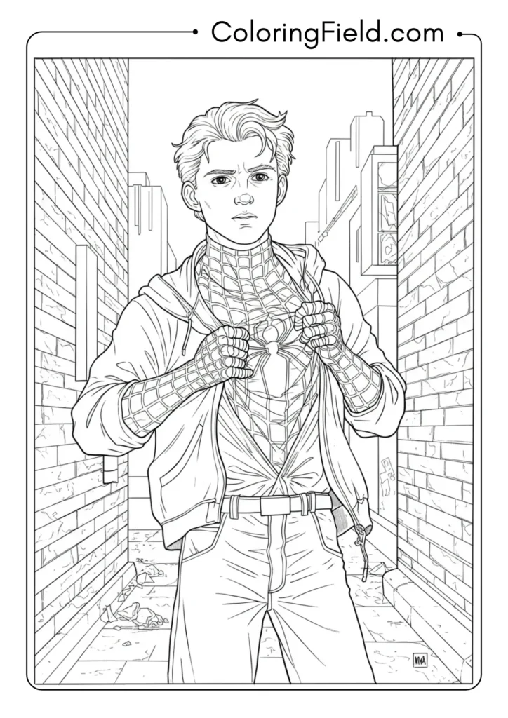 Peter Parker mid-transformation