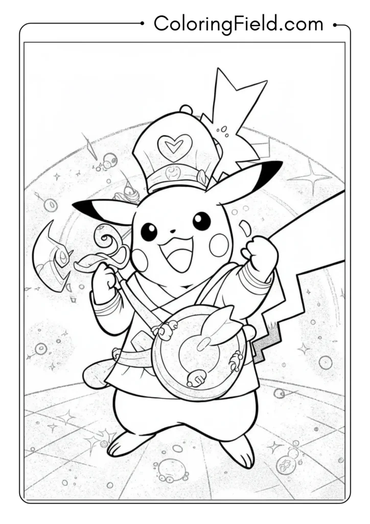 Pikachu performing in a contest