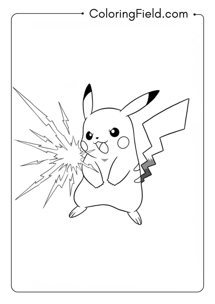 Pikachu using Thunderbolt attack