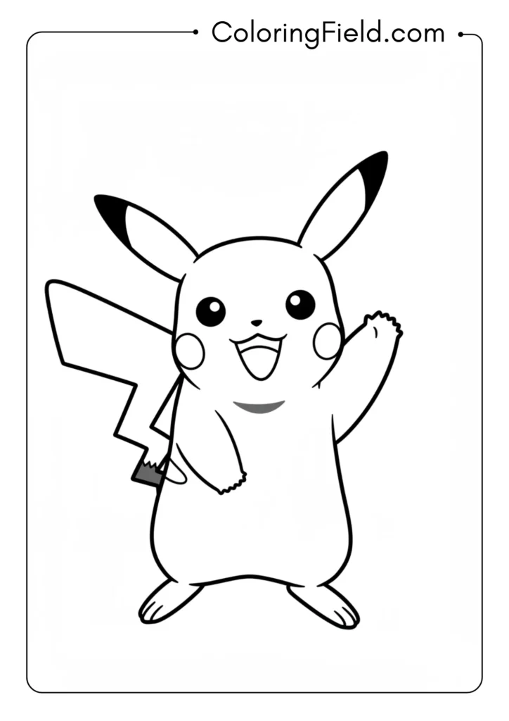 Pikachu waving happily