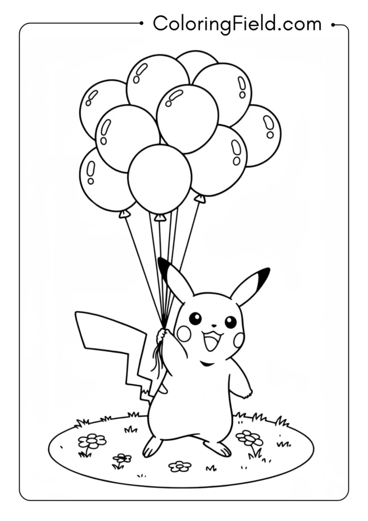 Pikachu with balloons