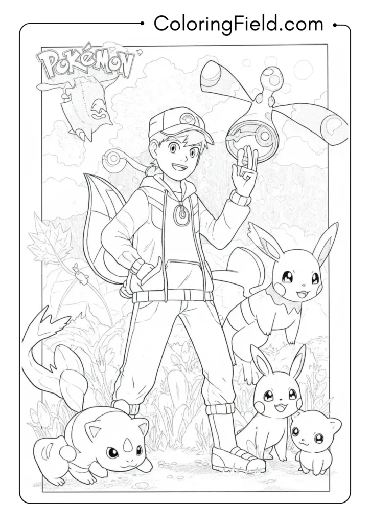 Pokemon trainer with starter Pokemon