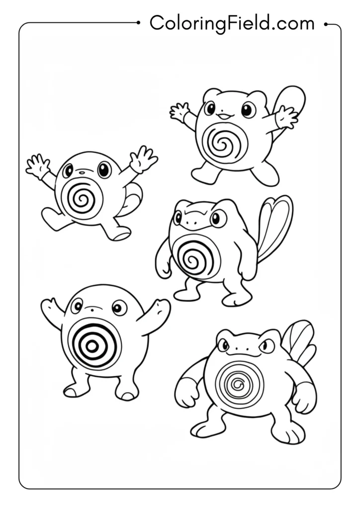 Poliwag, Poliwhirl, and Poliwrath_Politoed splits