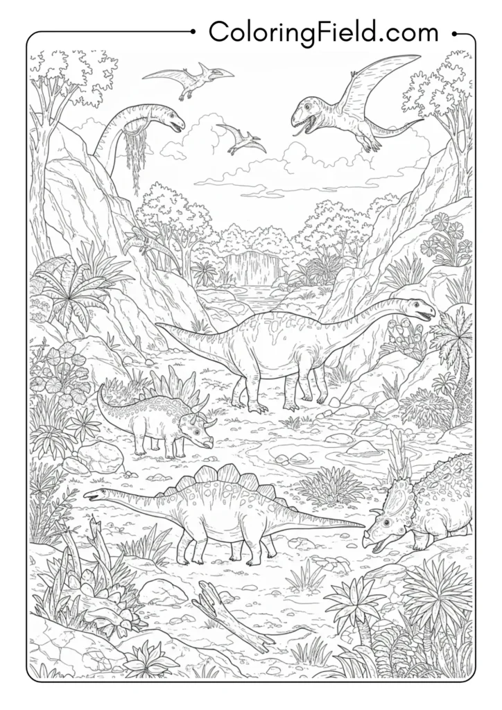 Prehistoric scene showing accurate ecosystem