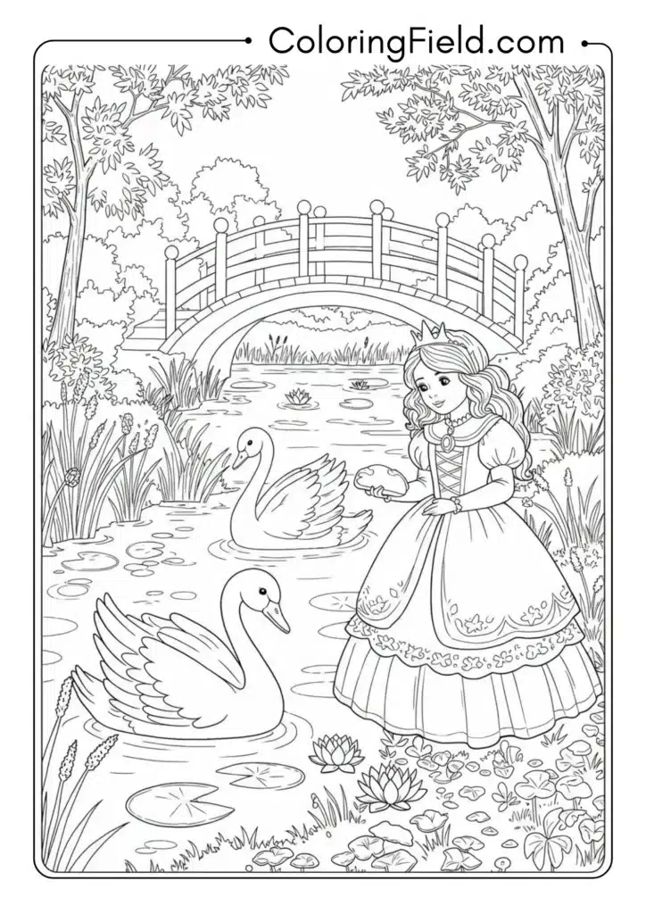 Princess Feeding Swans