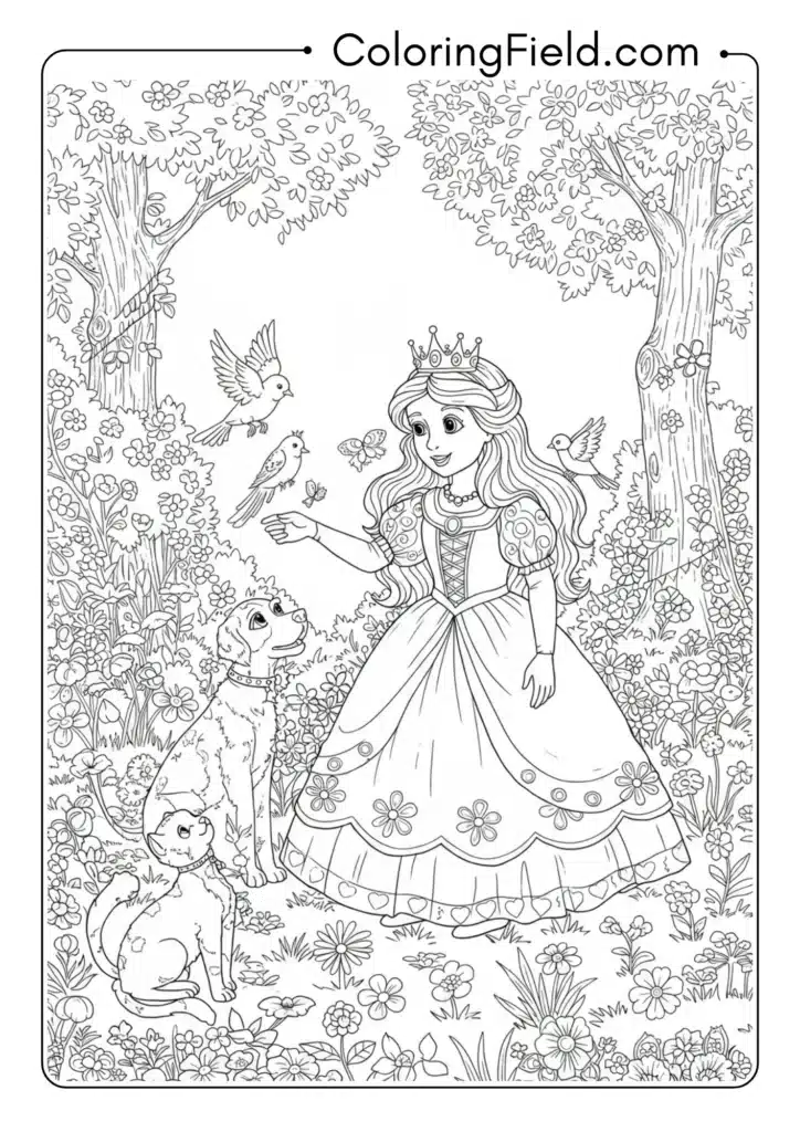 Princess with Animal Friends