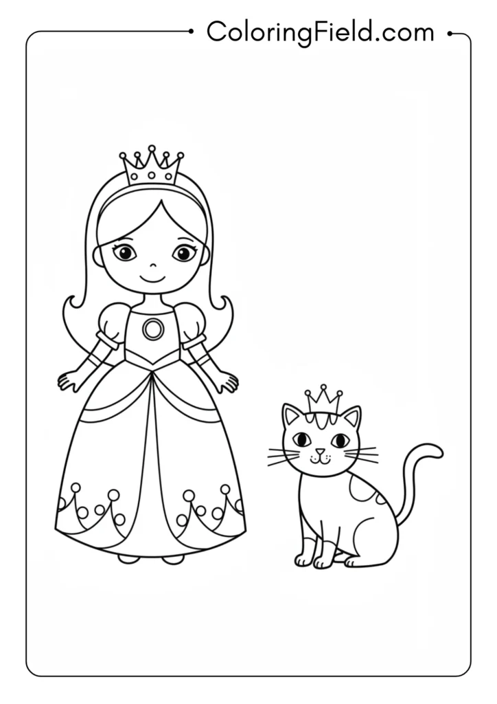 Princess with Pet Cat