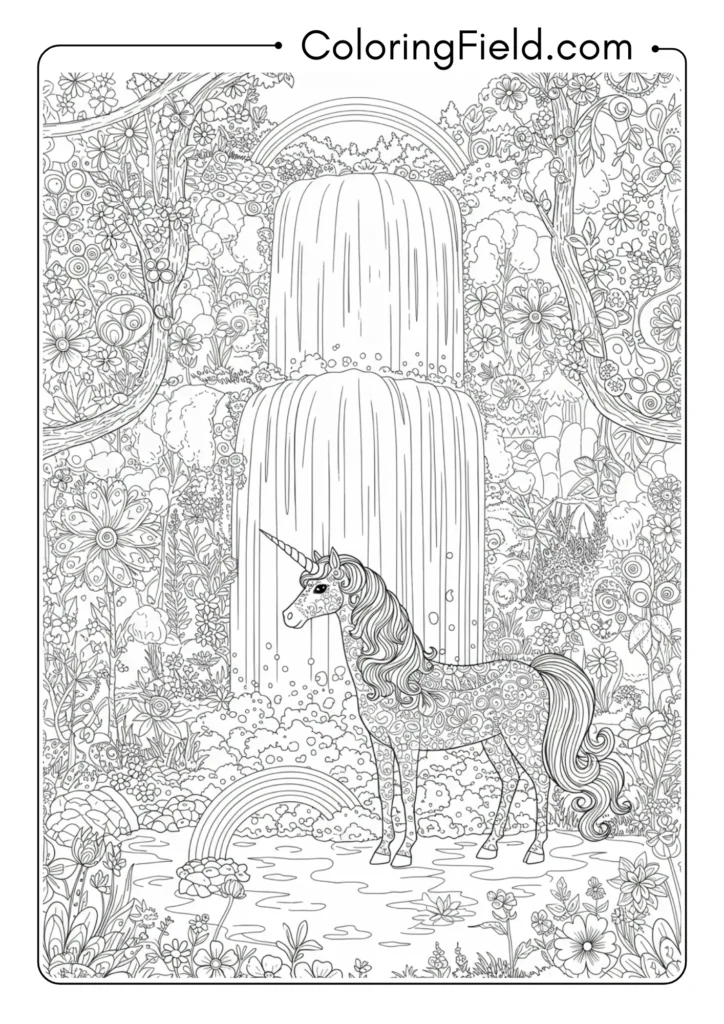 Rainbow Waterfall and Unicorn