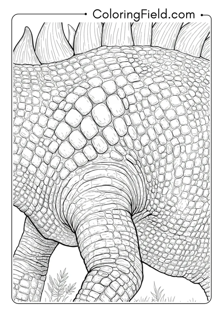 Realistic dinosaur skin close-up showing scientifically accurate scale patterns