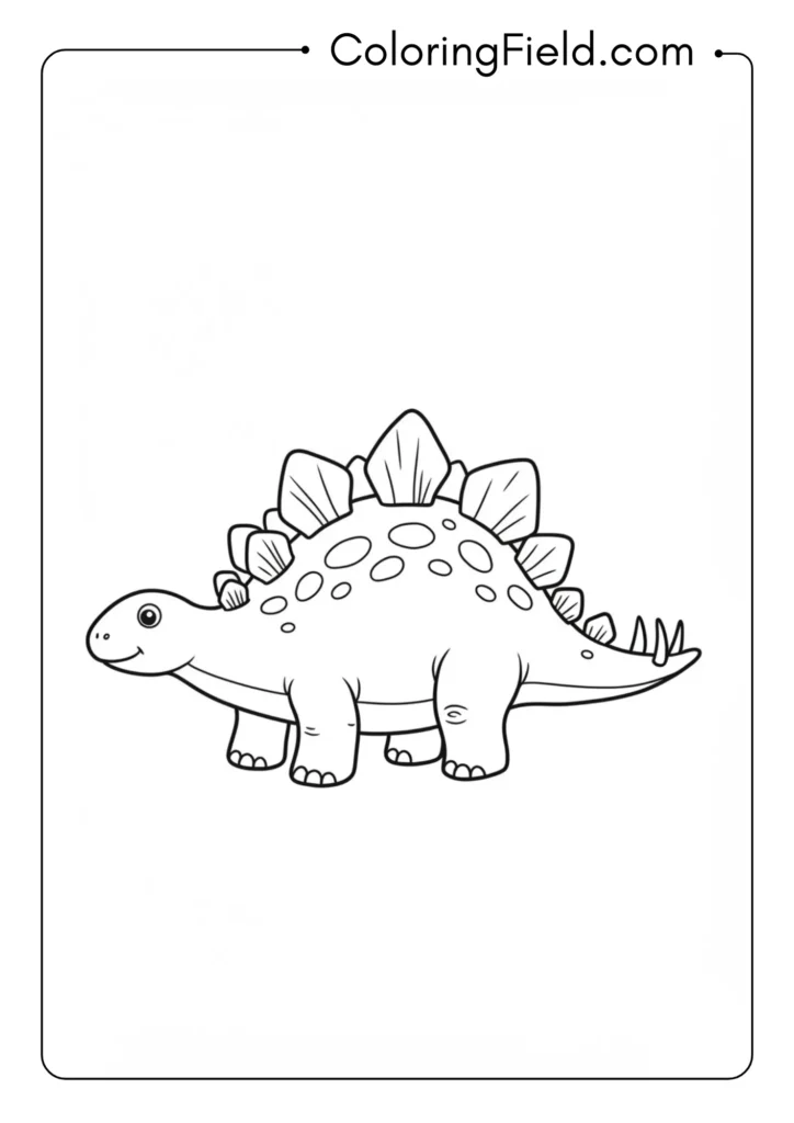 Simple Stegosaurus design with basic diamond shapes