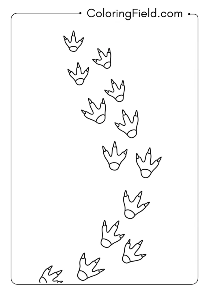 Simplified dinosaur footprint outlines