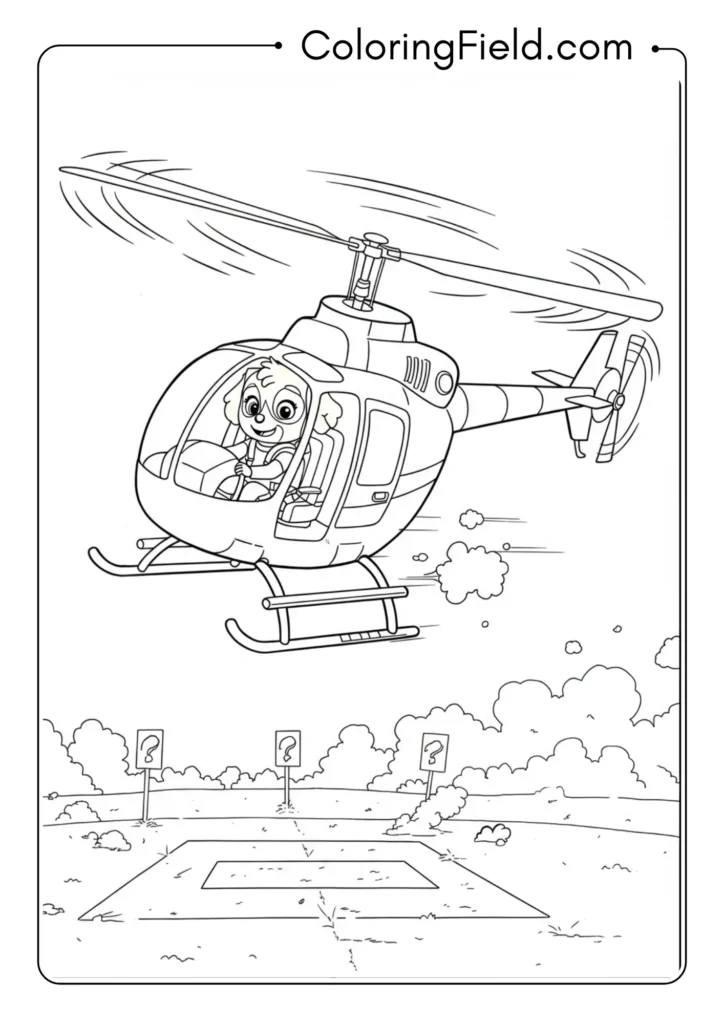 Skye Landing Her Helicopter