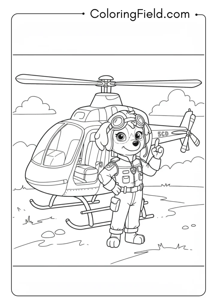 Skye with Her Helicopter