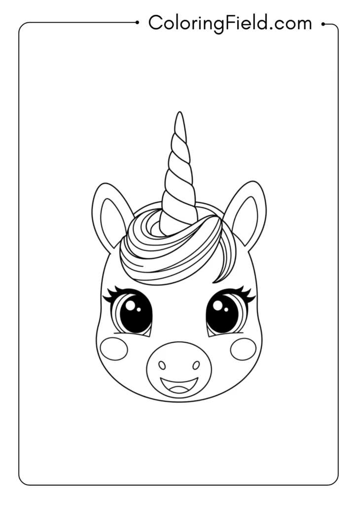 Smiling Unicorn Face