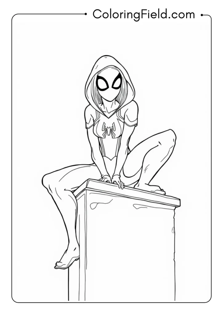 Spider-Gwen in her iconic  picostume
