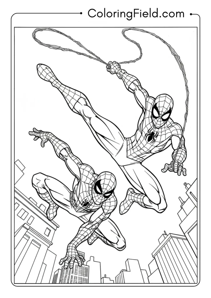 Spider-Man executing a flying kick