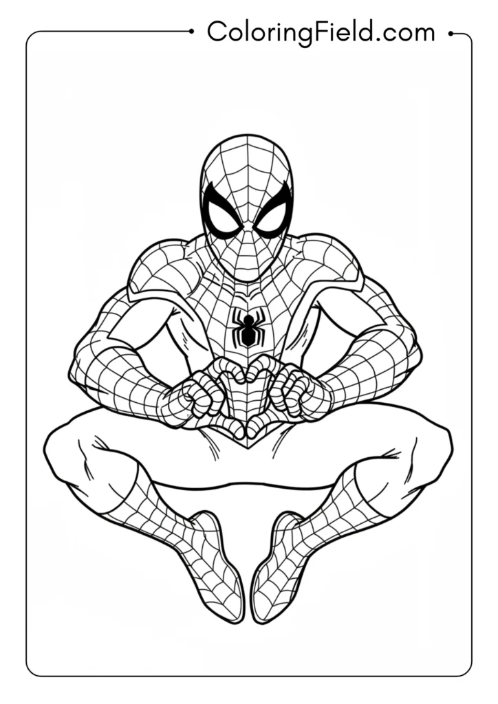 Spider-Man making a heart shape