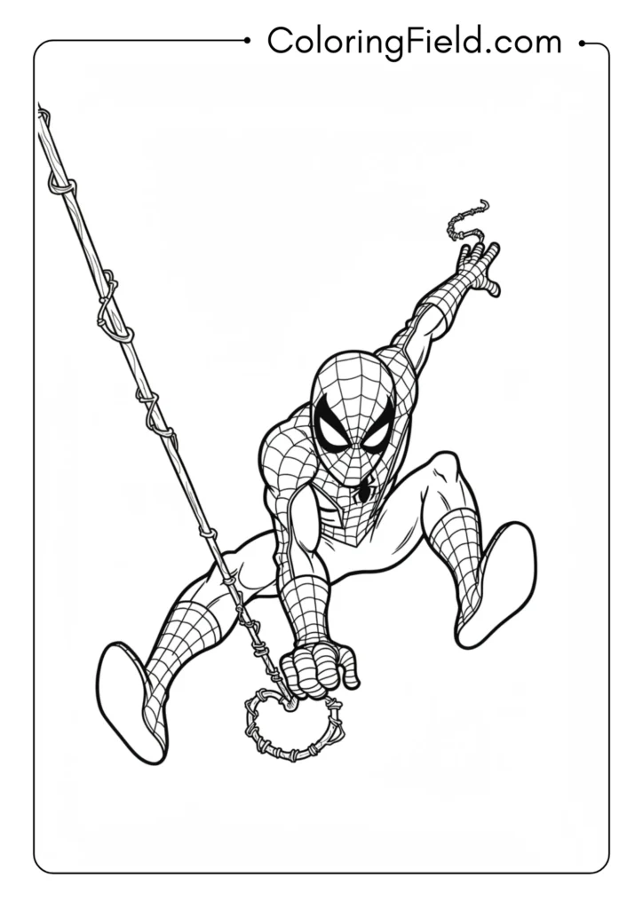 Spider-Man swinging