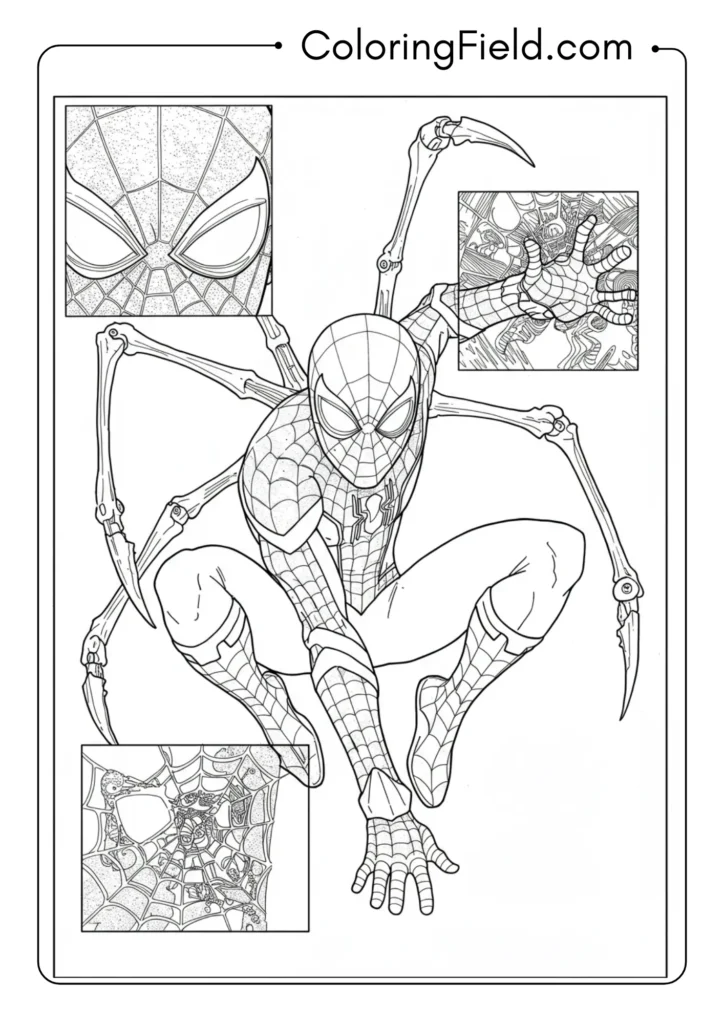 Spider-Man with extremely detailed mechanical web-shooters