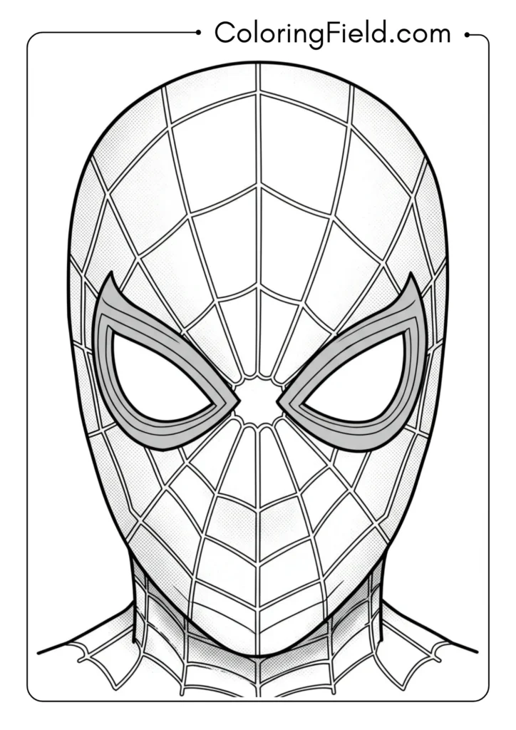Spider-Man's mask close-up