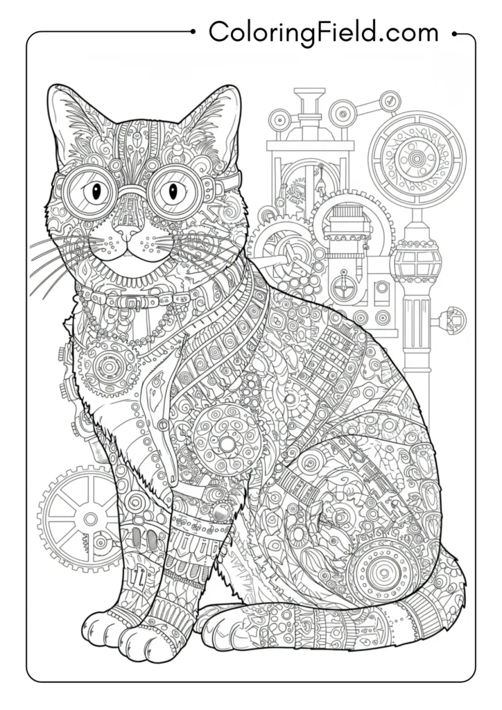 Steampunk Cat with Gears