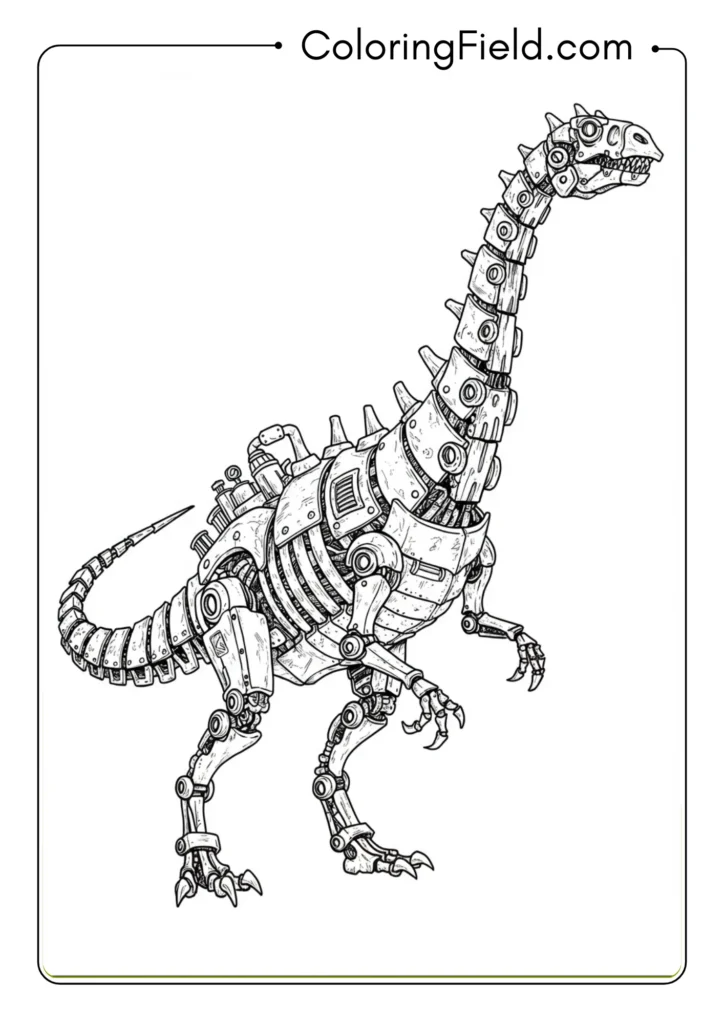 Steampunk-inspired mechanical dinosaur design