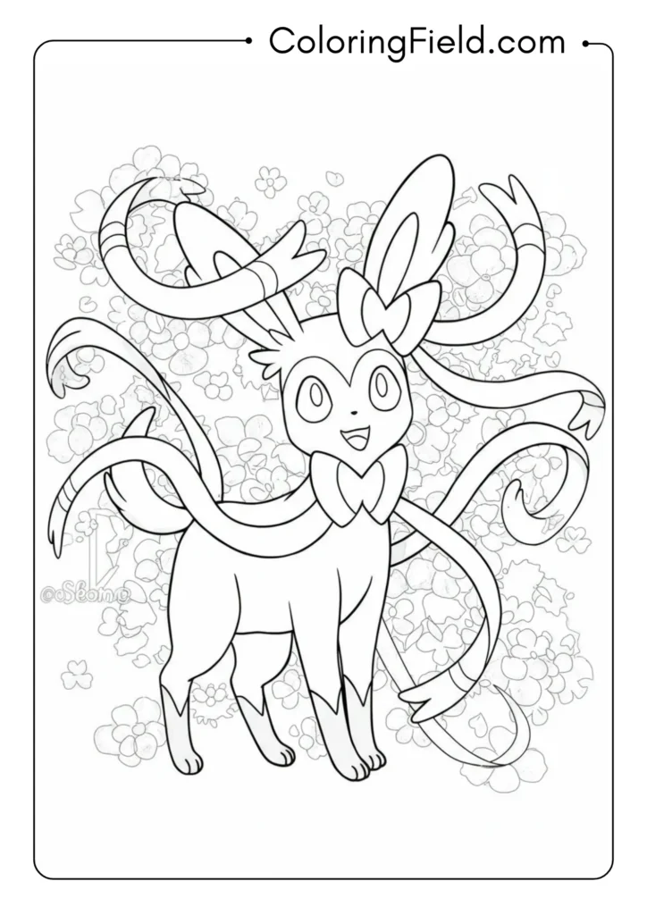 Sylveon with ribbons flowing