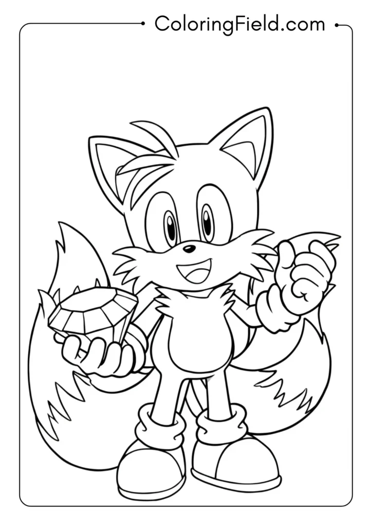 Tails holding a Chaos Emerald