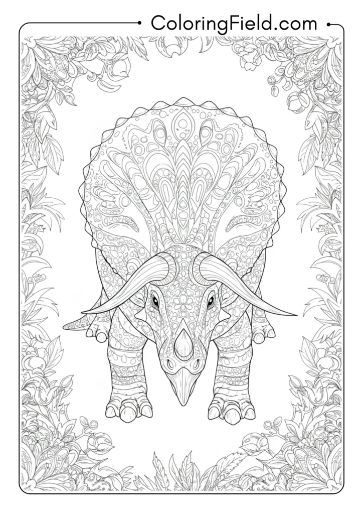 Top-down view of a Triceratops