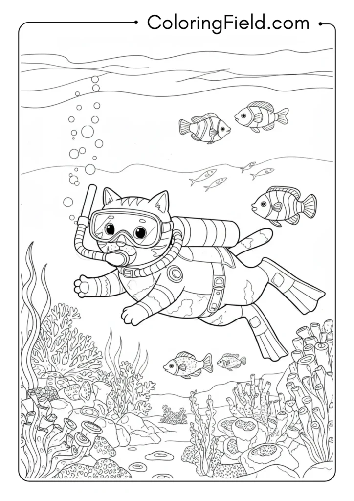 Underwater Diving Cat