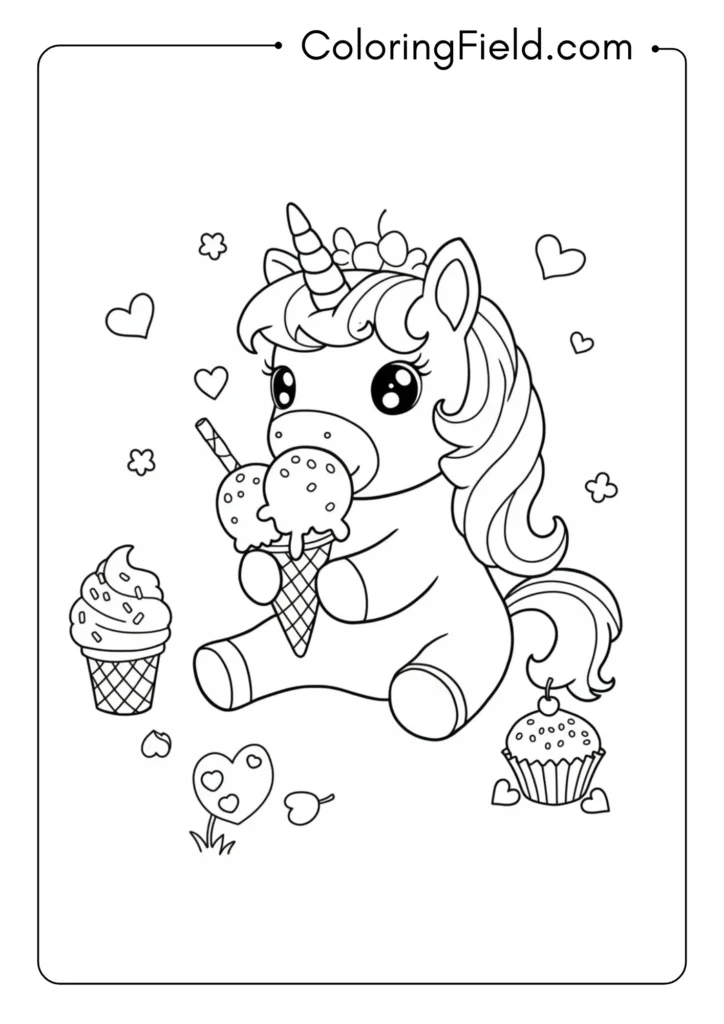 Unicorn Eating Ice Cream