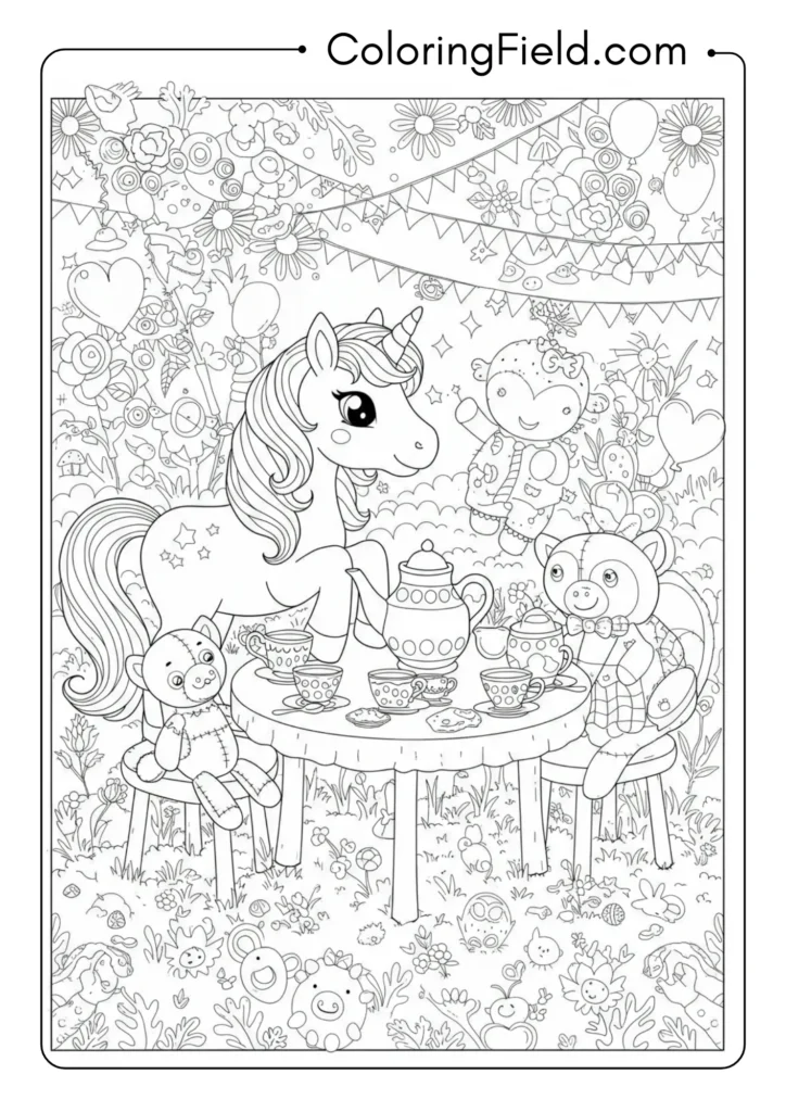 Unicorn Having Tea Party
