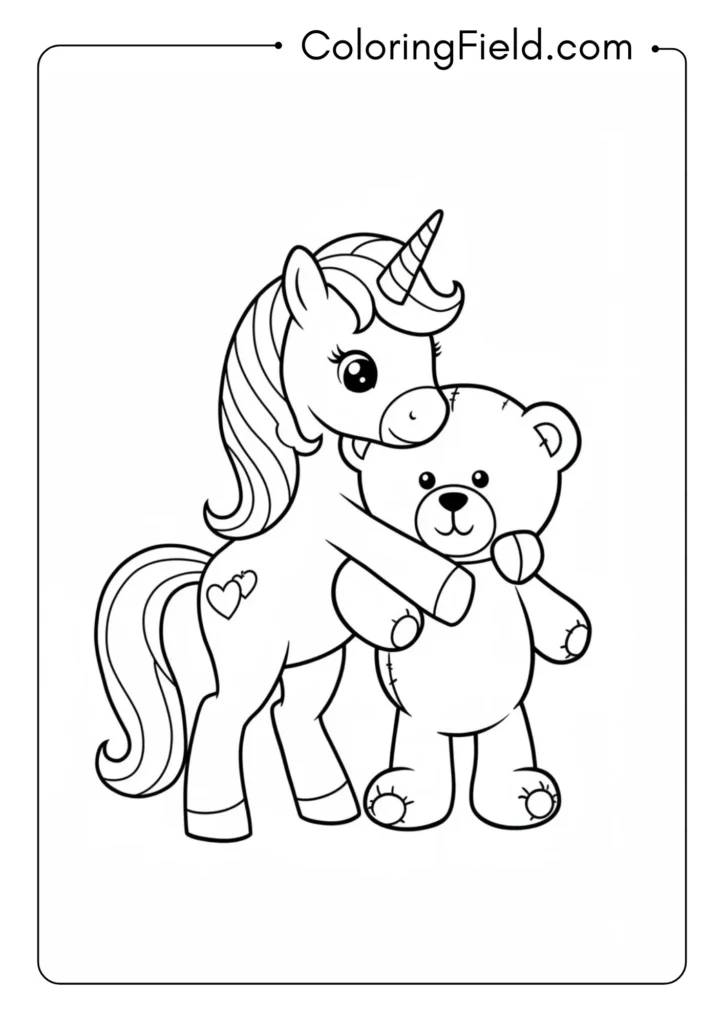 Unicorn Hugging Teddy Bear