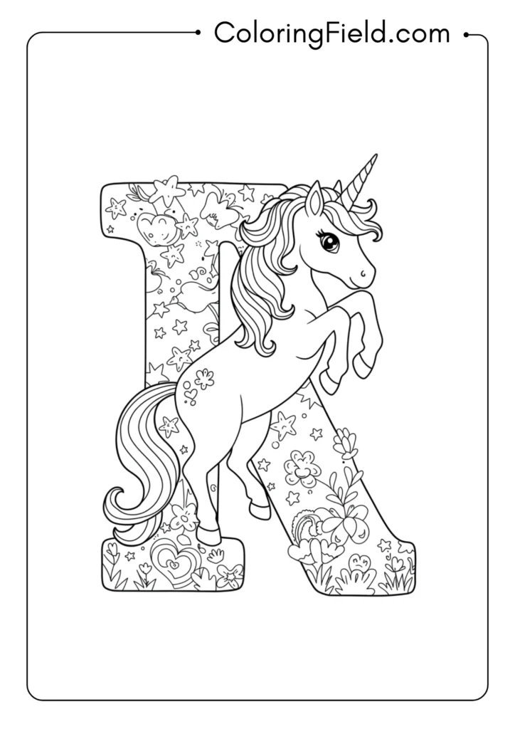 Unicorn Letter Outline