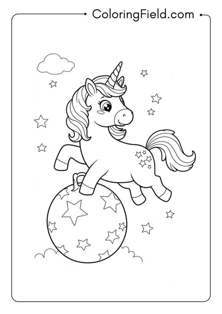 Unicorn Playing with Ball
