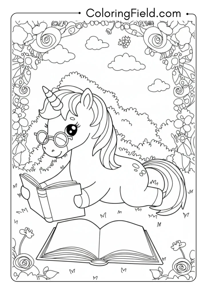 Unicorn Reading a Book