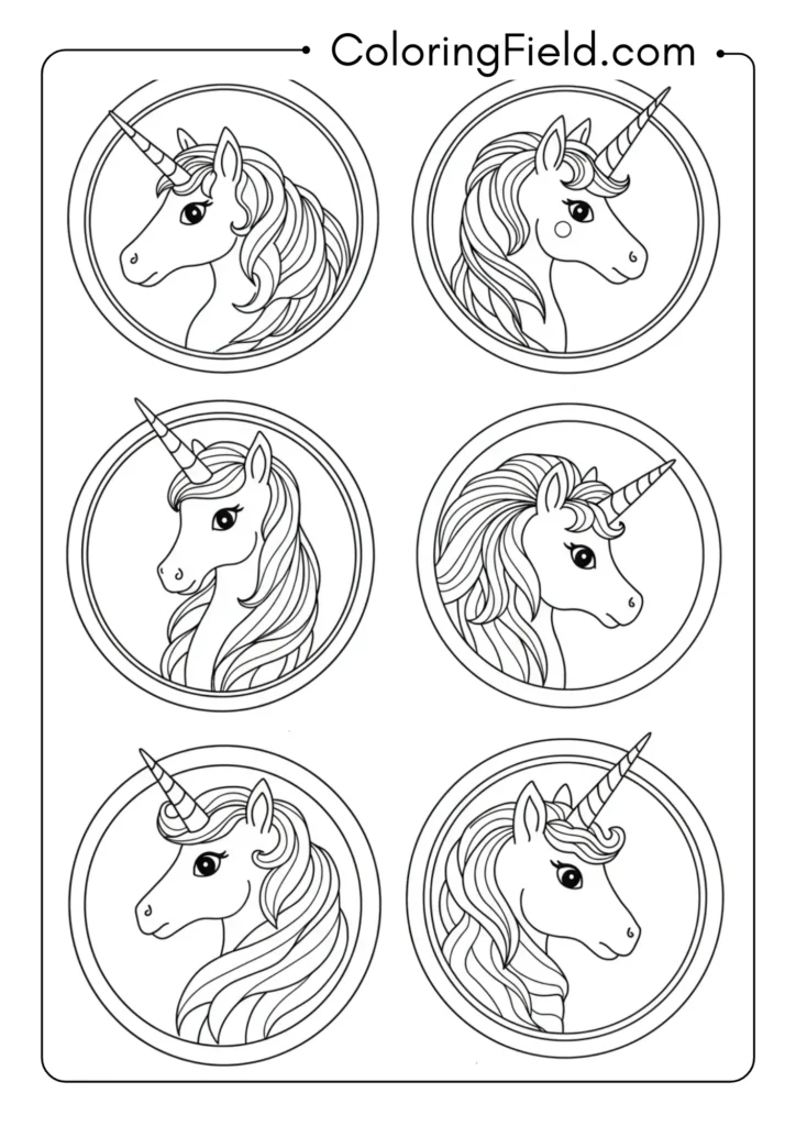 Unicorn in Circle Frame
