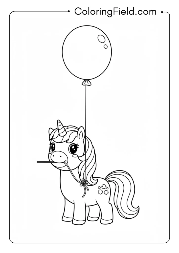Unicorn with Balloon