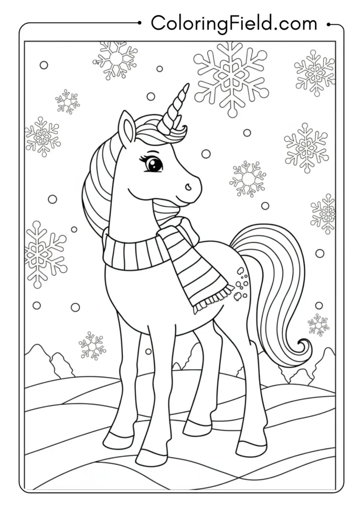 Unicorn with Rainbow Scarf