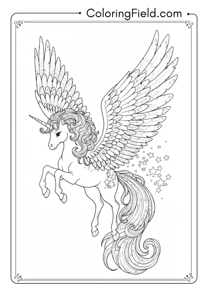 Unicorn with Rainbow Wings