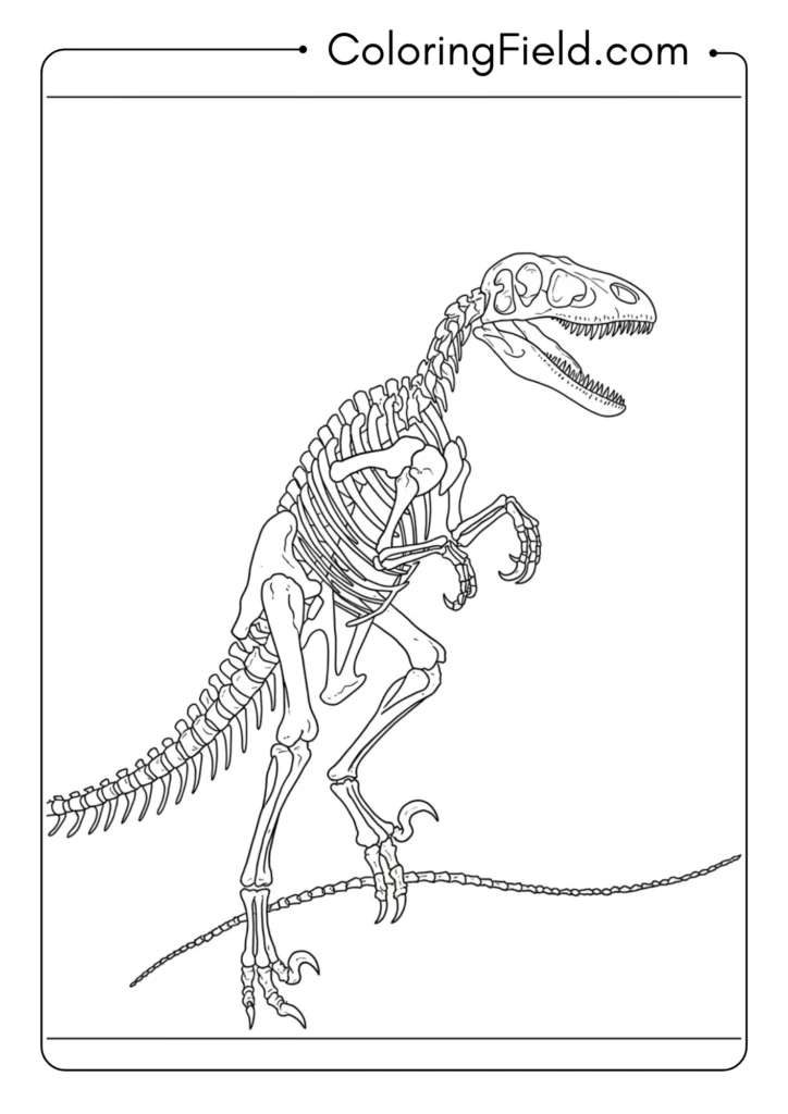 Velociraptor skeleton outline