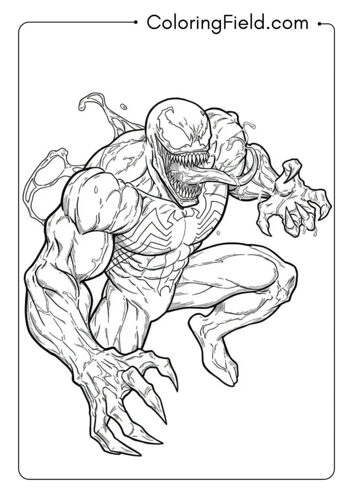 Venom with his massive muscular form