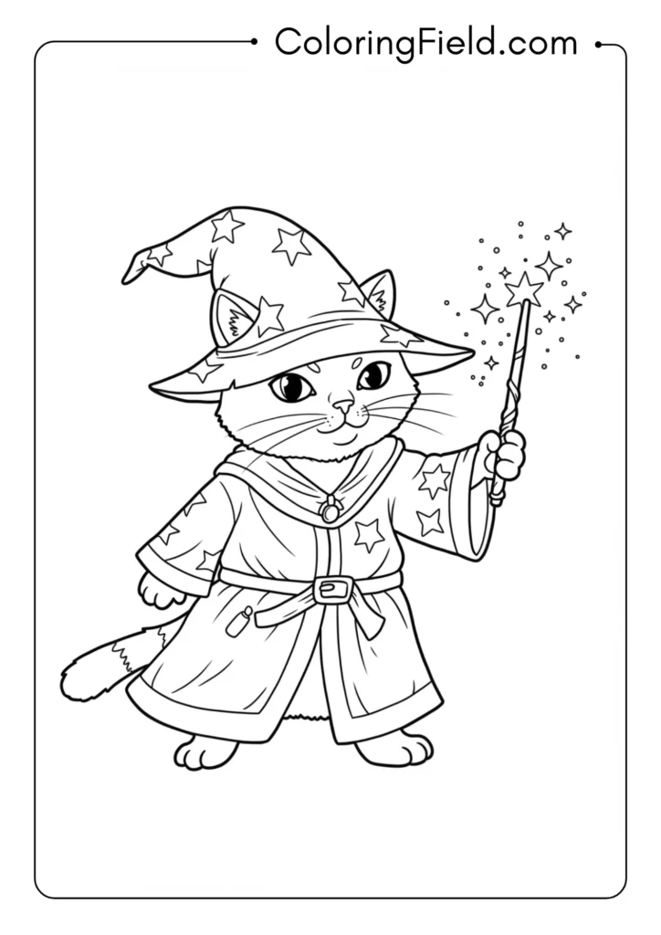 Wizard Cat Casting Spell