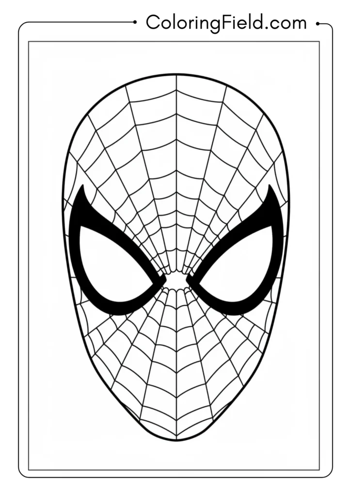 the classic Spider-Man mask web pattern