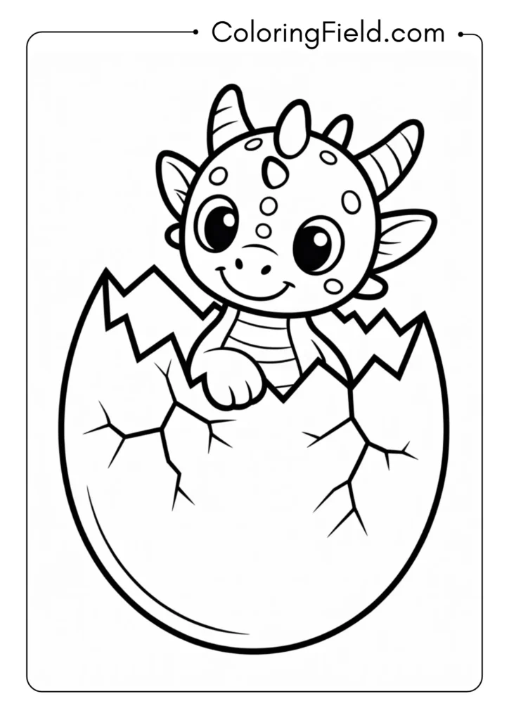 Baby Dragon in Eggshell