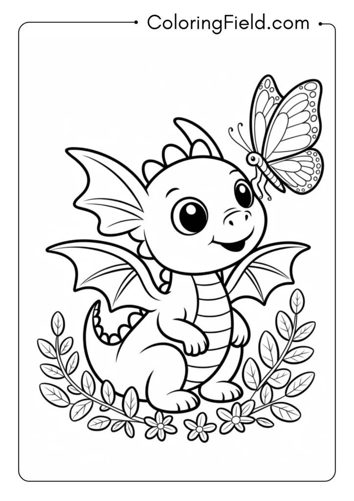 Baby Dragon with Butterfly Friend