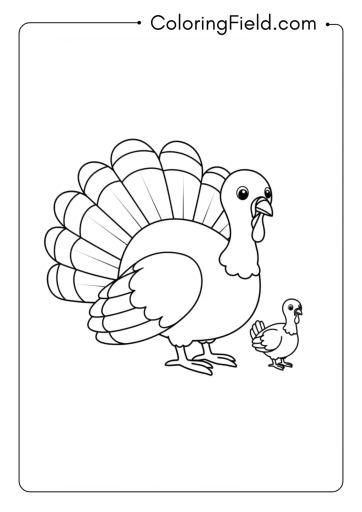 Baby Turkey with Mom