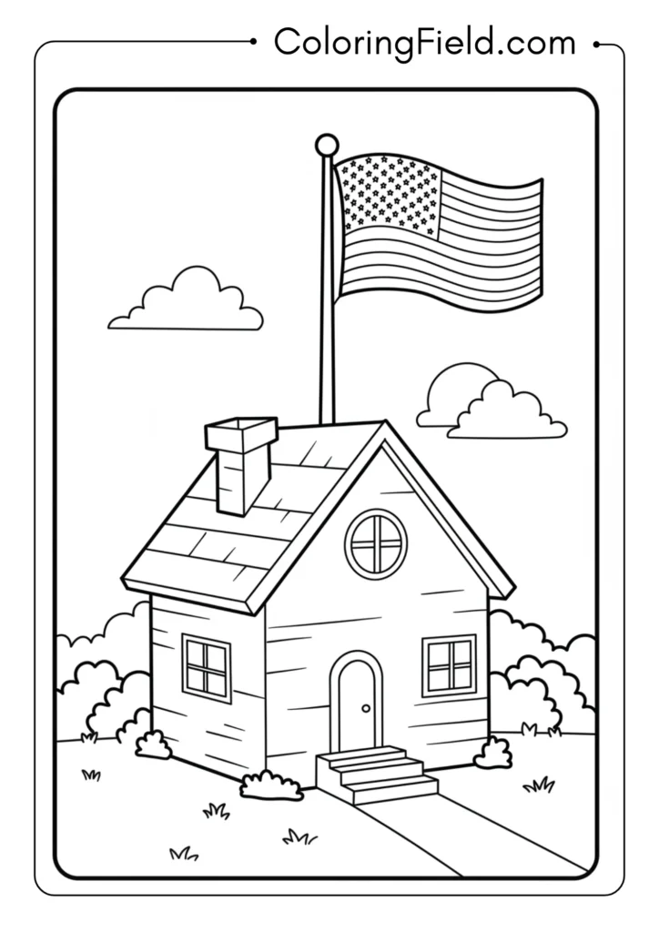 Basic House with Flag